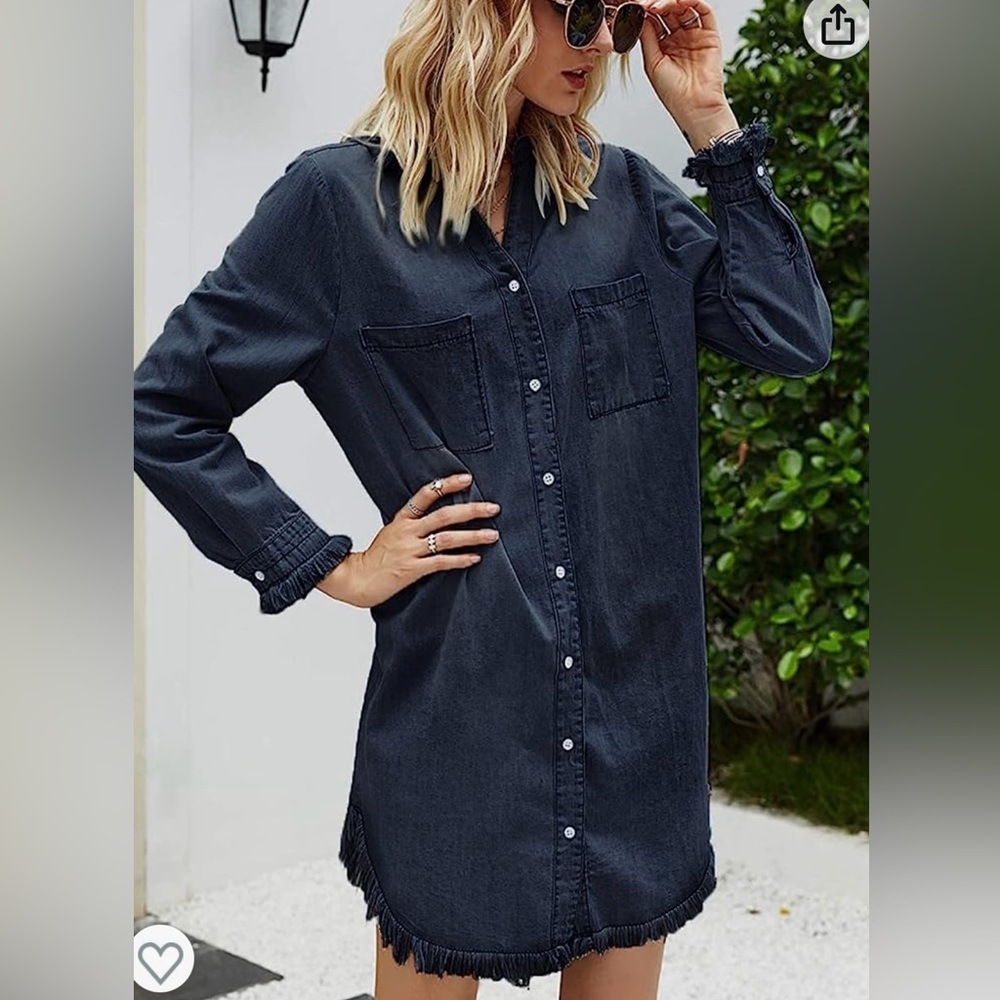 Woman’s Denim Button Down Dress by Zilcremo